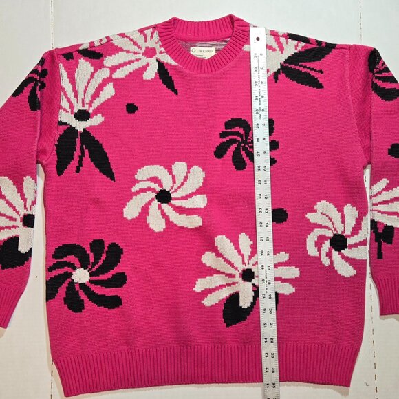 For Days WK8000 Oversized Floral Crew Sweater - Picture 7 of 9